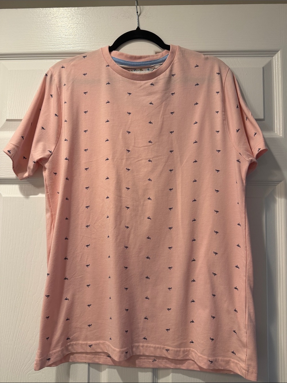 Denim & Flower Light Pink Short-Sleeve Crewneck Tee with Micro Print